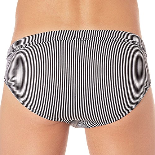 HOM Rhythm Swim Mini Briefs Bañador, Negro (Noir/Blanc), Large para Hombre