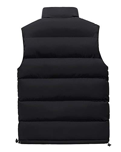 Hombre Invierno Calor Chalecos Sin Mangas De Plumas Chaquetas Acolchado Cazadoras Negro M