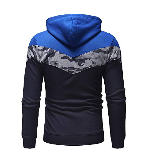 Hombres Sudadera con Capucha Casual Tops Deporte Blusa Manga Larga De Patchwork Blanca Beisbol Divertidas Camuflaje Calavera Camisas Otoño riou