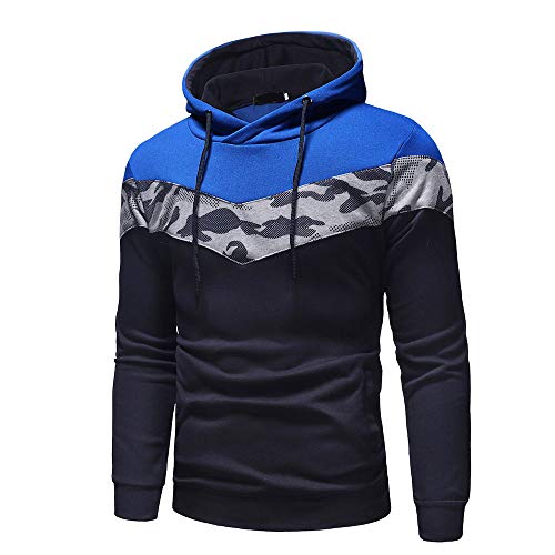 Hombres Sudadera con Capucha Casual Tops Deporte Blusa Manga Larga De Patchwork Blanca Beisbol Divertidas Camuflaje Calavera Camisas Otoño riou