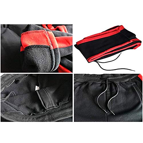 Hönack Hombre y Mujer Chándal Para Fe.S_Tool Rayas Suéter de Dos Piezas con Capucha Pantalones Ropa Deportiva Saco/Negro/XXL