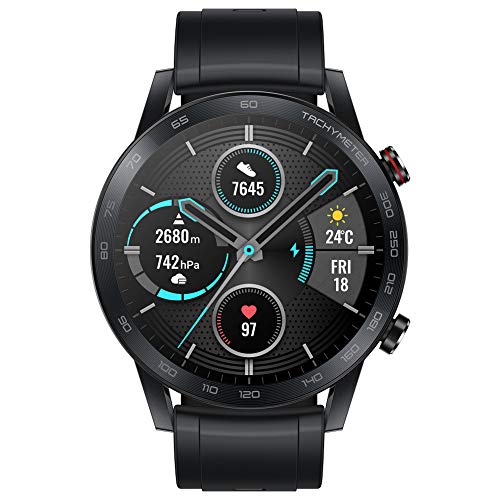 HONOR Smartwatch Magic Watch 2 46mm (hasta 2 Semanas de Batería, Pantalla Táctil AMOLED de 1.39", GPS, 15 Modos Deportivos, Llamadas Bluetooth) para Hombre Mujer, Negro Carbón