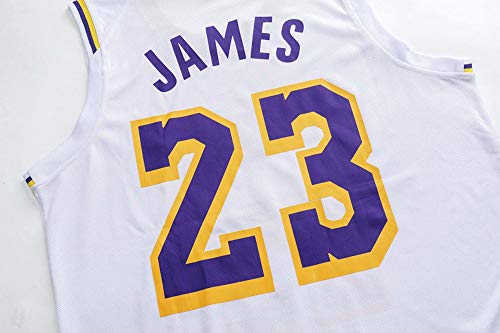 HS-XP Niños Adultos Baloncesto NBA Los Angeles Lakers # 23 Lebron James Tank Top Y Shorts Set Sweatshirt Camiseta Suelta Baloncesto Jerseys,Blanco,XL(Adult) 165~170CM