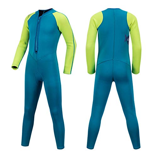 HUOFEIKE 2mm Traje de Buceo para niños, Traje de Neopreno, Traje de Surf Natación Protector Solar cálido Transpirable para bucear Surf Kayak Chico y Chica impresión Surf Suit,Boy,XL