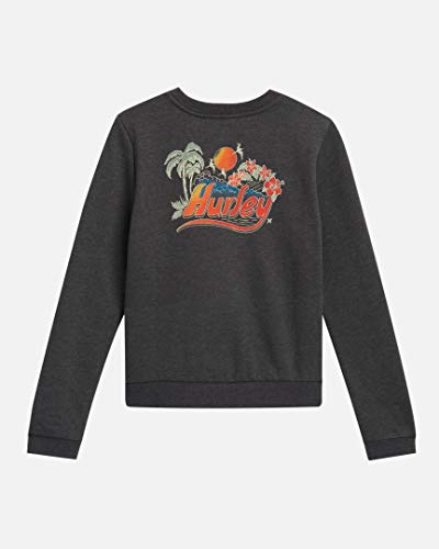 Hurley W Retro Beach Crooped Crew FLC Sudadera, Mujer, Oil Grey htr, S