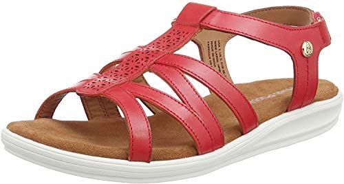 Hush Puppies - Sandalias Callie de Cierre Adhesivo para Mujer señora (37 EU) (Rojo)