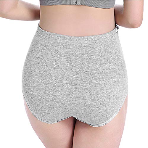 Hztyyier Bragas de Maternidad de Las Mujeres Debajo del Tope Ropa Interior Cintura Alta Calzoncillos de Dibujos Animados Lindo Postparto Ropa Interior de la Madre(XL-Gris)