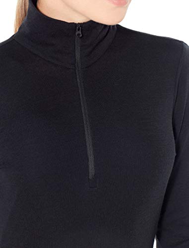 Icebreaker 175 Everyday LS Half Zip Camiseta, Mujer, Negro, XS