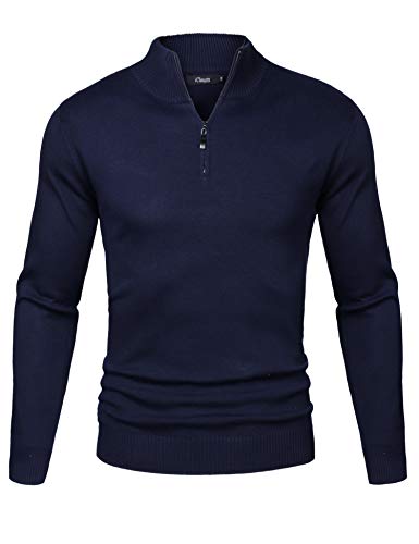 iClosam Hombre Jersey De Punto Cremallera Calentito Redondo SuéTer De Cuello Redondo Longsleeve Camisa SuéTer Sweater