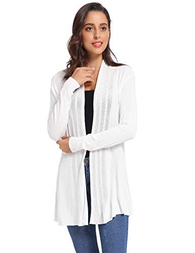 iClosam Ladies Cardigan Chaqueta Manga para Mujer Larga Delgada con Ligera SuéTer Jersey Chal Abierto Rebecas Playa Primavera Y Verano