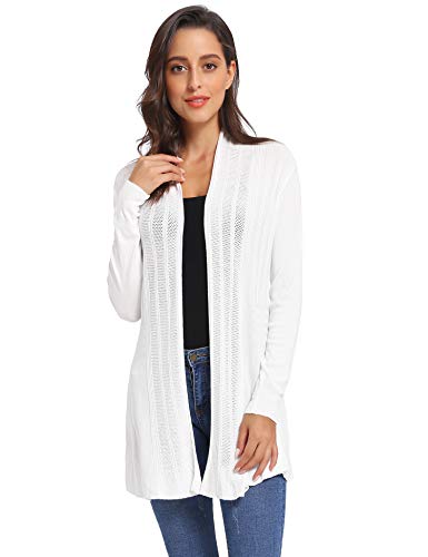 iClosam Ladies Cardigan Chaqueta Manga para Mujer Larga Delgada con Ligera SuéTer Jersey Chal Abierto Rebecas Playa Primavera Y Verano