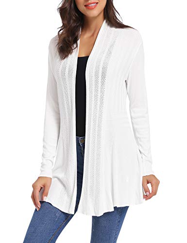 iClosam Ladies Cardigan Chaqueta Manga para Mujer Larga Delgada con Ligera SuéTer Jersey Chal Abierto Rebecas Playa Primavera Y Verano