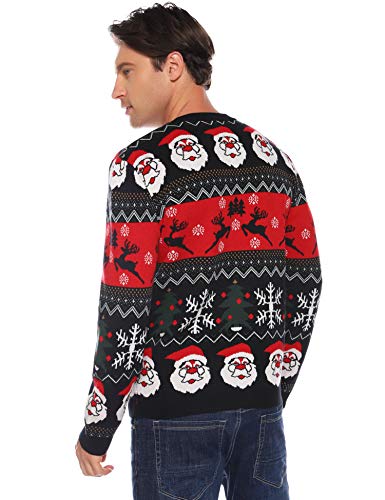 iClosam SuéTer De Hombre Y Mujer Unisex Navidad Cuello Redondo Esencial Navideño Pullover De Punto Jersey Sudaderas Sweater Invierno