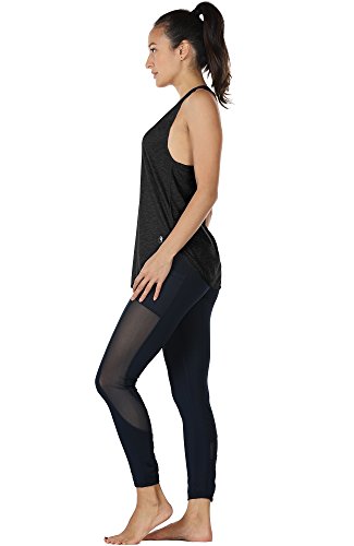 icyzone Camiseta sin Mangas de Fitness para Mujer Chaleco Deportivo (S, Negro)