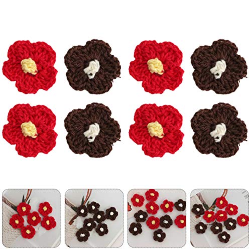 ifundom 20 Piezas de Flores de Ganchillo Artesanía Costura Flores Apliques Adornos para Sombreros Costura de Ropa (Color Mixto)