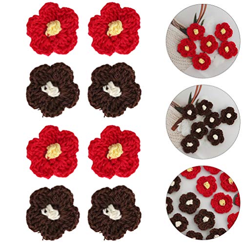 ifundom 20 Piezas de Flores de Ganchillo Artesanía Costura Flores Apliques Adornos para Sombreros Costura de Ropa (Color Mixto)