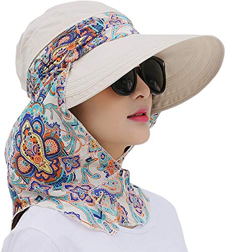 iHomey Roll Up Wide Brim Sun Visor UPF 50+ Protección UV Sun Hat con Protector de Cuello