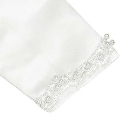 iiniim Bolero Blanco con Perla Chaquetas Niña Elegante Capa Manga Larga Princesa Chaqueta Corto para Vestido Traje Infantil de Fiesta Boda Dama de Honor Bautizo Shrug Blanco 9-10 años