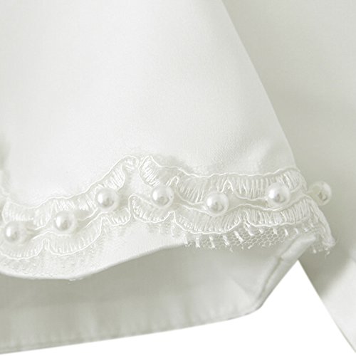 iiniim Bolero Blanco con Perla Chaquetas Niña Elegante Capa Manga Larga Princesa Chaqueta Corto para Vestido Traje Infantil de Fiesta Boda Dama de Honor Bautizo Shrug Blanco 9-10 años