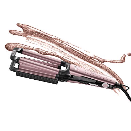 Imetec Bellissima GT20 10 My Pro Beach Waves - Plancha para Hacer Ondas Anchas y Estrechas, 3 Niveles Temperaturas, Placas Revestidas de Cerámica, Rosa Perla