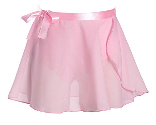 iMixCity Gimnasia Danza Leotardo Traje de Ballet de Manga Larga para Niñas de Ballet Equipamiento Básico con Falda Envolvente (110 (3-4 años de Edad), Rosa)