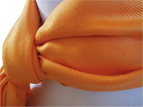 Indian Accesories Pashmina, Bufanda, Foulard, Chal 180 x 70 cm (Naranja)