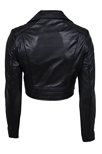 Infinity Chic Negro Bolero Motorista del Cuero de Las Mujeres 10