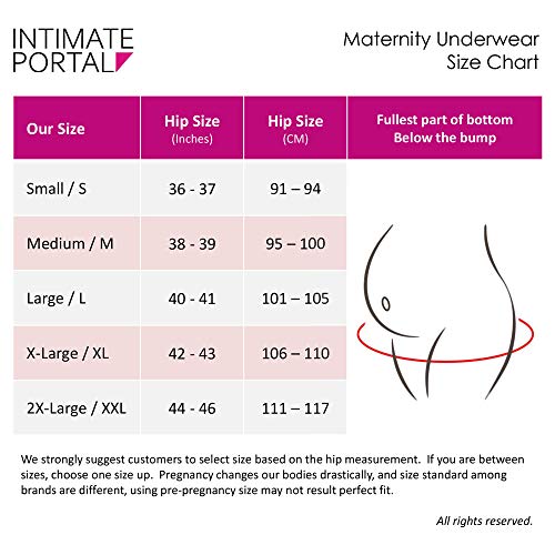 Intimate Portal Algodón Braguitas Ropa Interior Embarazo Premamá de Bajo el Vientre Shorts Azul Azul Olas Trío Negro (PK de 6) 2XL