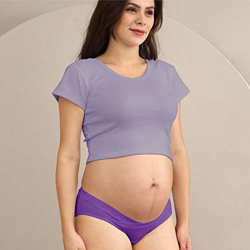 Intimate Portal Mujer Algodón Bajo el Vientre de Braguitas de Bikini Premamá Azul Azul Olas (PK de 3) S