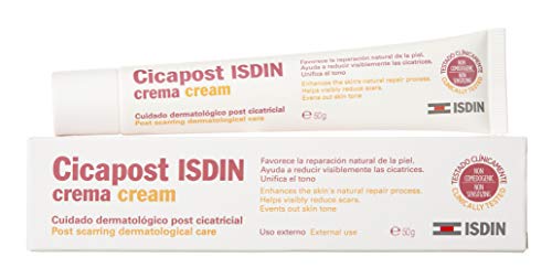 ISDIN Cicapost Crema Cicatrizante, Crema con Rosa Mosqueta Para la Reparación de Cicatrices, 50 gr