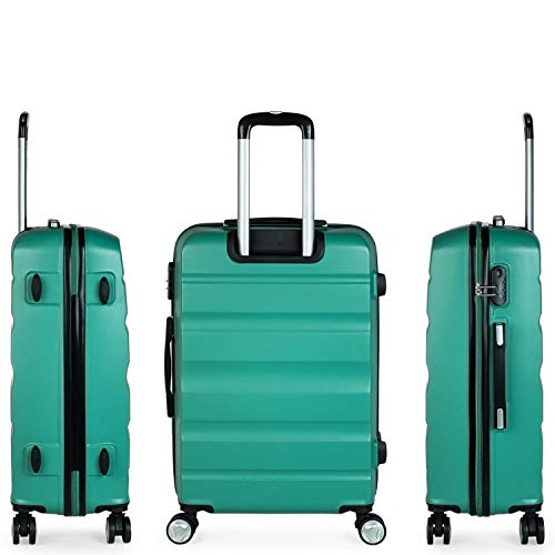 ITACA - Maleta de Viaje rígida 4 Ruedas Trolley 67 cm Mediana de abs Lisa. Dura y Ligera. candado Bonito diseño. Estudiante y Profesional. t71660, Color Aguamarina