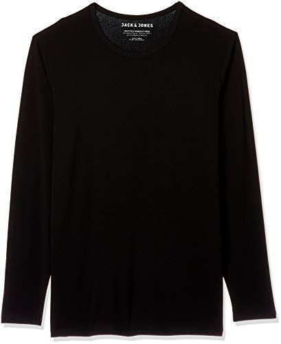 Jack & Jones Basic O-Neck tee L/S Noos Camiseta, Negro (Black), XXL para Hombre