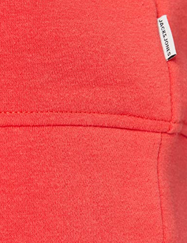 Jack & Jones JCOBADGE Sweat SL Hood Sudadera con Capucha, Coral, S para Hombre