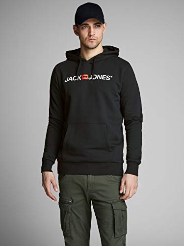 Jack & Jones Jjecorp Logo Sweat Hood Noos Capucha, Negro (Black Detail:Reg Fit), X-Small para Hombre