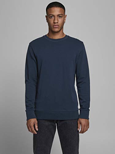 JACK & JONES Jjeholmen Sweat Crew Neck Noos, Suéter para Hombre, Azul (Navy Blazer), Large