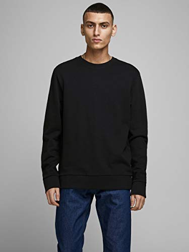 JACK & JONES Jjeholmen Sweat Crew Neck Noos, Suéter para Hombre, Negro (Black), X-Large