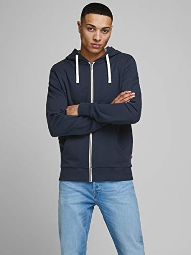 Jack & Jones Jjeholmen Sweat Zip Hood Noos Sudadera, Azul (Navy Blazer), X-Large para Hombre