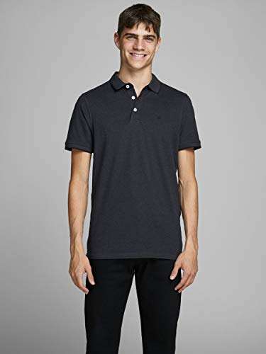 Jack & Jones Jjepaulos Polo SS Noos, Gris (Dark Grey Melange Detail: Slim Fit - Melange), X-Large para Hombre