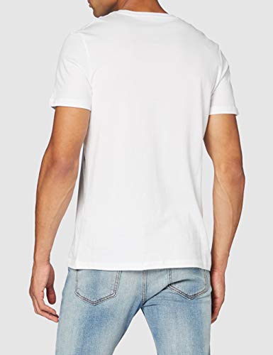 Jack & Jones Jorbasic SS tee Crew Neck 3-Pack Logo Ka Camiseta, Azul (White Detail: Reg Fit/Packed with TEM + Dgm), Large (Pack de 3) para Hombre