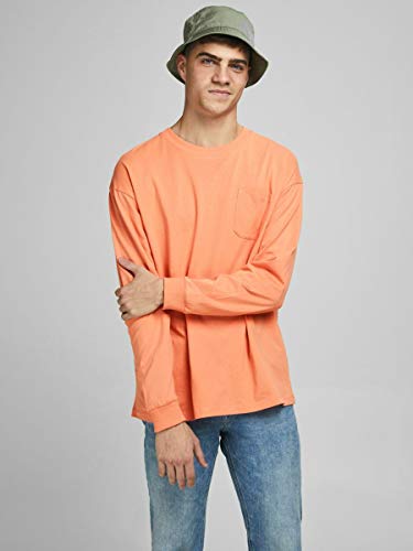 Jack & Jones JORBRINK tee LS Crew Neck Sudadera, Coral, X-Large para Hombre