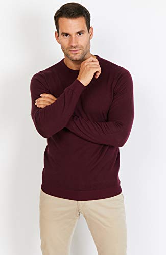 Jack Stuart - Jersey con Cuello Redondo para Hombre, 100% Lana Extrafina de Merino