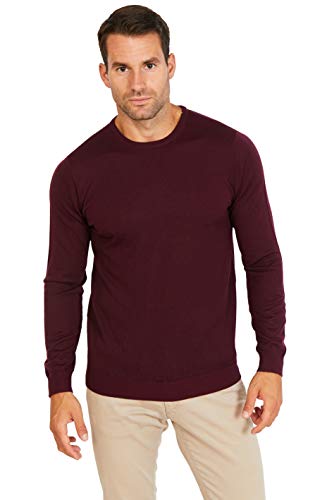 Jack Stuart - Jersey con Cuello Redondo para Hombre, 100% Lana Extrafina de Merino