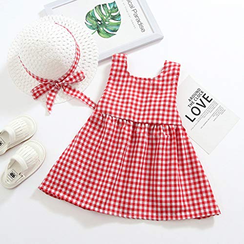 Janly Clearance Sale Conjunto de falda de vestido para niñas de 0 a 4 años, vestido de princesa con lazo, bonito regalo para 12 a 18 meses, día de San Patricio (rojo)