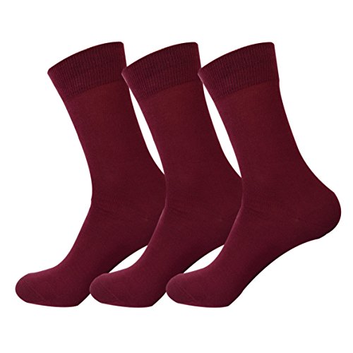 Jasmine Silk 3 pares de calcetines térmicos de bambú para hombre supersuaves 7-11 Rojo granate