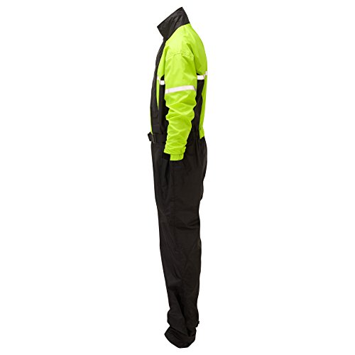 JDC Traje Impermeable Moto Lluvia Sobre Traje 1PC 1 Pieza - SHIELD - Amarillo/Negro - XL - Largo Regular