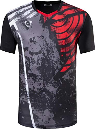 jeansian Hombre Camisetas Deportivas Wicking Quick Dry tee T-Shirt Sport TopsLSL249 Black L