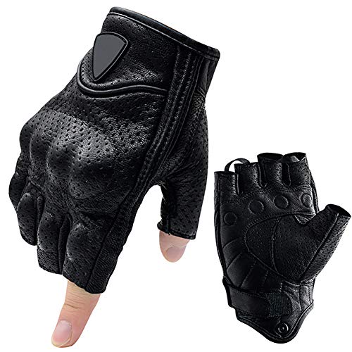 jeerbly Guantes de motocicleta hombres mujeres moto cuero no poroso completo piel de oveja guantes de carbono ciclismo invierno guante autobike Motorcross ATV Motor artículos