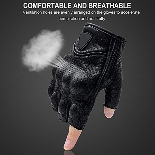 jeerbly Guantes de motocicleta hombres mujeres moto cuero no poroso completo piel de oveja guantes de carbono ciclismo invierno guante autobike Motorcross ATV Motor artículos