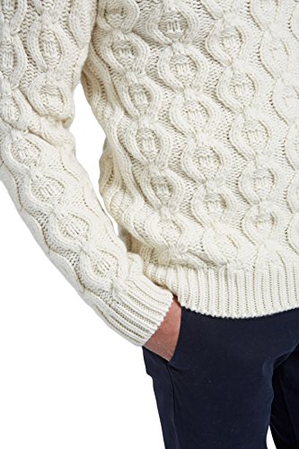 Jersèy Cuello Alto para Hombre in Cashmere - Lana Merino Color Blanco, tamaño L