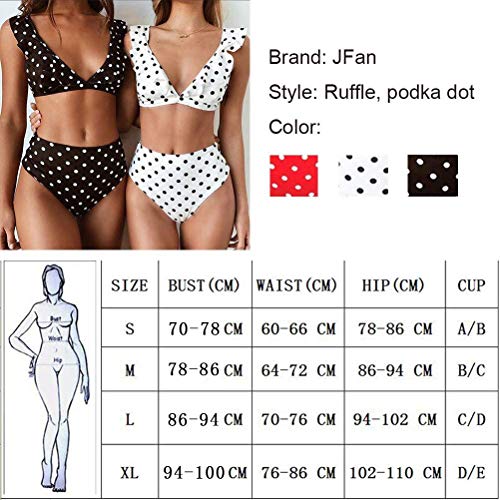 JFAN Mujer Traje de Baño Bikini Punto de Onda Ruffle Conjunto de Bikini de Playa Acolchado Bañador